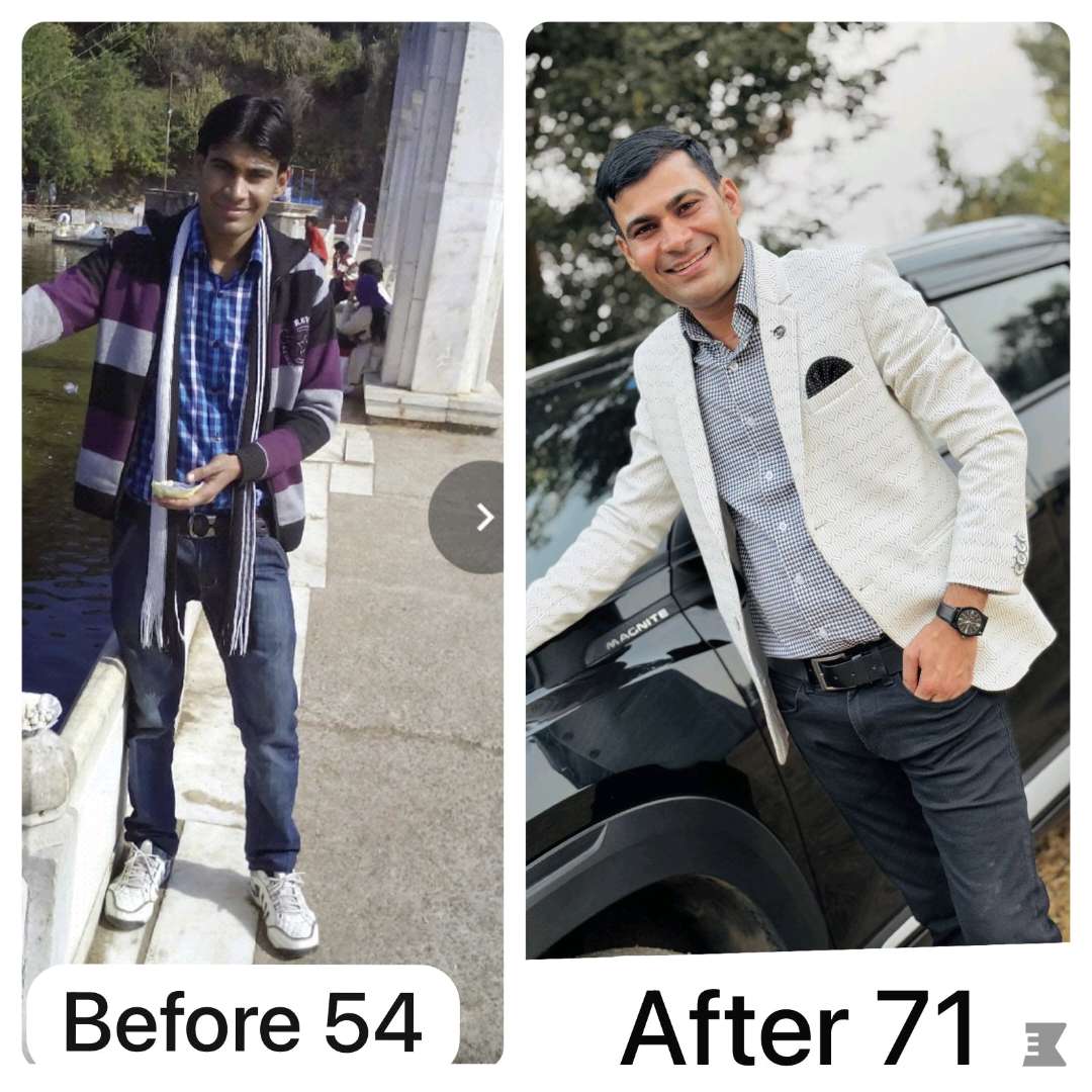 Jitendra Bunkar before and after transformation result